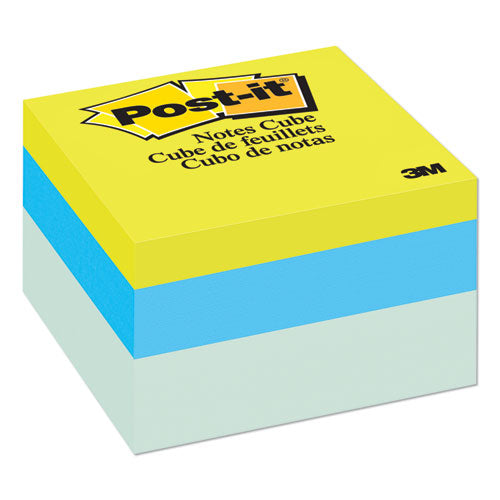 Mini Cubes, 1.88" X 1.88", Green Wave And Orange Wave Collections, 400 Sheets/cube, 3 Cubes/pack