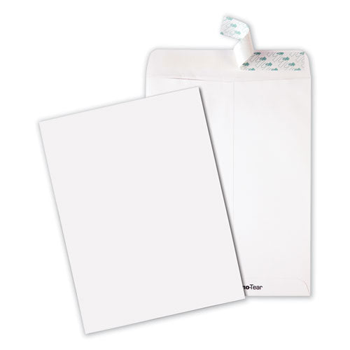 Tech-no-tear Catalog Envelope, Paper Exterior, #13 1/2, Cheese Blade Flap, Self-adhesive Closure, 10 X 13, White, 100/box