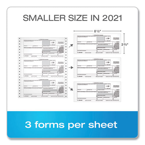 Four-part 1099-nec Continuous Tax Forms, Four-part Carbonless, 8.5 X 5.5, 2 Forms/sheet, 24 Forms Total