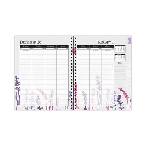 Recycled Wildflower Weekly/monthly Planner, Wild Flower Artwork, 11 X 8.5, Gray/white/purple Cover, 12-month (jan-dec): 2023