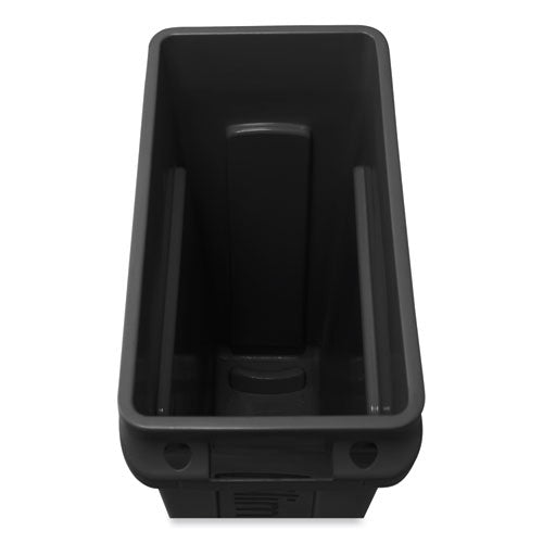 Slim Jim With Venting Channels, 23 Gal, Plastic, Black