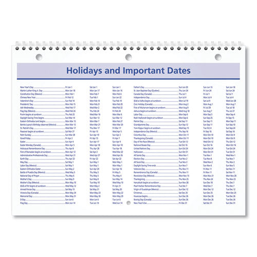 Quicknotes Desk/wall Calendar, 3-hole Punched, 11 X 8, White/blue/yellow Sheets, 12-month (jan To Dec): 2023