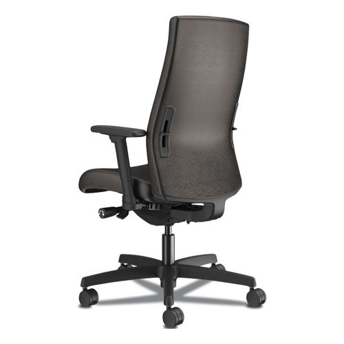 Ignition 2.0 Upholstered Mid-back Task Chair With Lumbar, Supports 300 Lb, 17" To 22" Seat, Black Vinyl Seat/back, Black Base