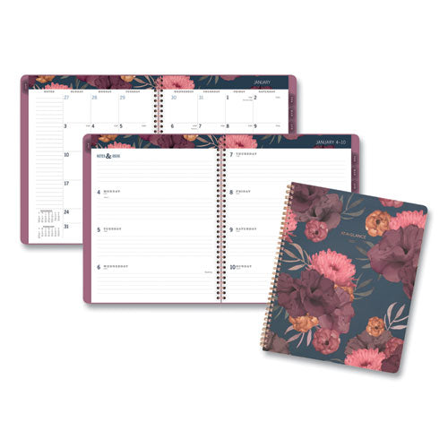 Dark Romance Weekly/monthly Planner, Dark Romance Floral Artwork, 11 X 8.5, Multicolor Cover, 13-month (jan-jan): 2023-2024