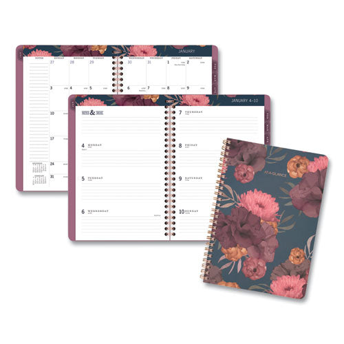 Dark Romance Weekly/monthly Planner, Dark Romance Floral Artwork, 11 X 8.5, Multicolor Cover, 13-month (jan-jan): 2023-2024