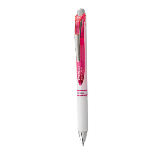 Energel Rtx Gel Pen, Retractable, Medium 0.7 Mm, Pink Ink, White/pink Barrel