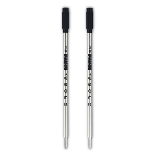 Refills For Cross Ballpoint Pens, Medium Conical Tip, Black Ink, 2/pack