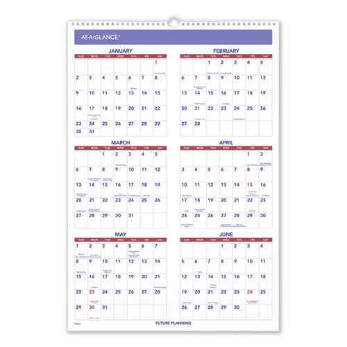 Three-month Wall Calendar, 15.5 X 22.75, White Sheets, 12-month (jan To Dec): 2023