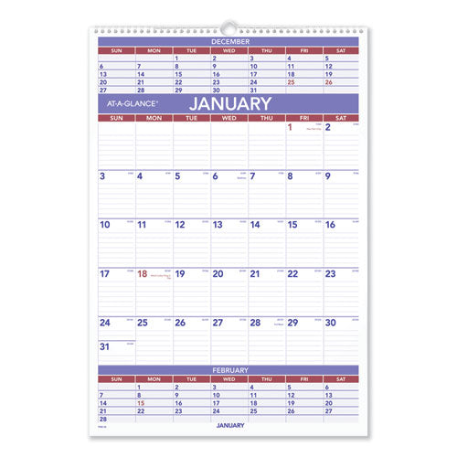 Three-month Wall Calendar, 15.5 X 22.75, White Sheets, 12-month (jan To Dec): 2023