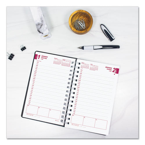 Duraflex Daily Planner, 8 X 5, Black Cover, 12-month (jan To Dec): 2023