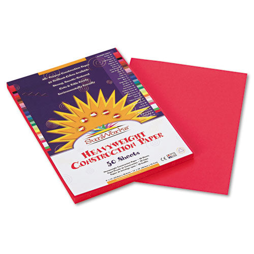 Sunworks Construction Paper, 50 Lb Text Weight, 9 X 12, Holiday Red, 50/pack