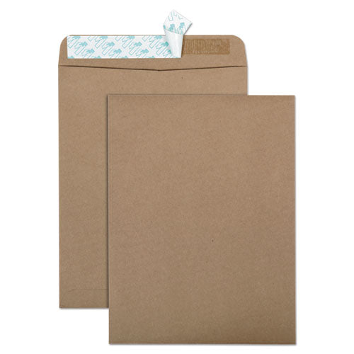 Recycled Brown Kraft Redi-strip Envelope, #10 1/2, Cheese Blade Flap, Redi-strip Closure, 9 X 12, Brown Kraft, 100/box