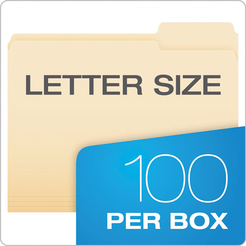 Manila File Folders, 1/3-cut Tabs: Right Position, Letter Size, 0.75" Expansion, Manila, 100/box