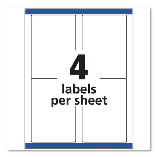 Shipping Labels W/ Trueblock Technology, Laser Printers, 3.5 X 5, White, 4/sheet, 100 Sheets/box