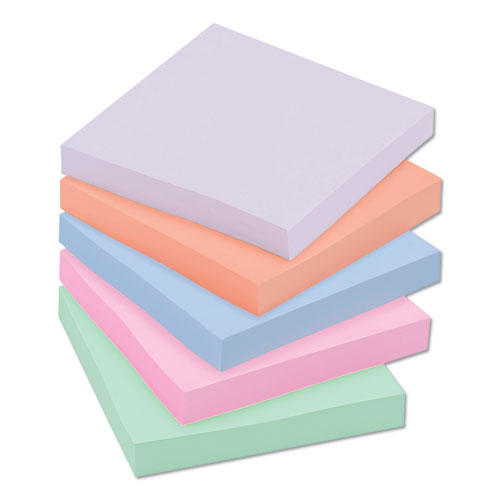Recycled Notes In Wanderlust Pastel Collection Colors, Cabinet Pack, 3" X 3", 70 Sheets/pad, 24 Pads/pack