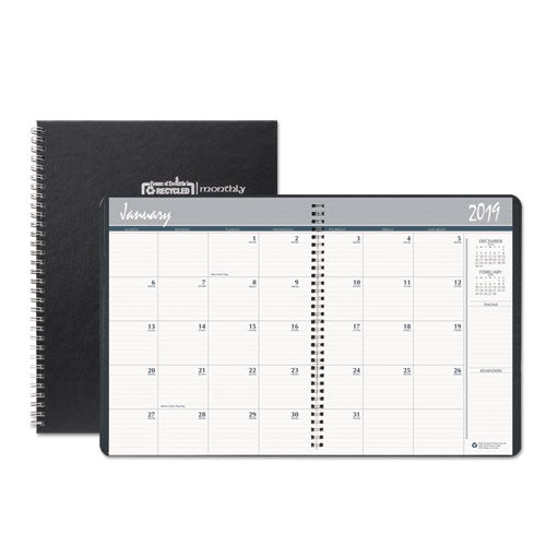 Monthly Hard Cover Planner, 11 X 8.5, Black Cover, 24-month (jan To Dec): 2023 To 2024
