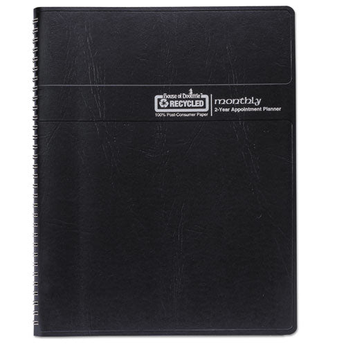 24-month Recycled Ruled Monthly Planner, 11 X 8.5, Black Cover, 24-month (jan To Dec): 2023 To 2024