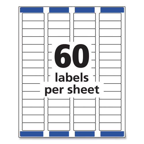 Easy Peel White Address Labels W/ Sure Feed Technology, Inkjet Printers, 0.66 X 1.75, White, 60/sheet, 25 Sheets/pack