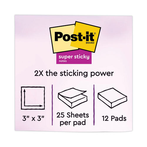 Full Stick Notes, 3" X 3", Electric Yellow, 25 Sheets/pad, 12 Pads/pack