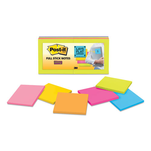 Full Stick Notes, 3" X 3", Electric Yellow, 25 Sheets/pad, 12 Pads/pack
