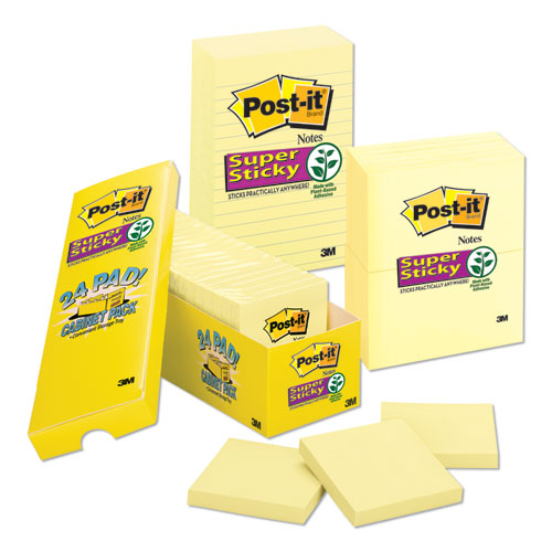 Pads In Canary Yellow, Cabinet Pack, Note Ruled, 4" X 4", 90 Sheets/pad, 12 Pads/pack