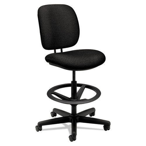 Comfortask Task Stool, Adjustable Footring, Supports Up To 300 Lb, 22" To 32" Seat Height, Iron Ore Seat/back, Black Base