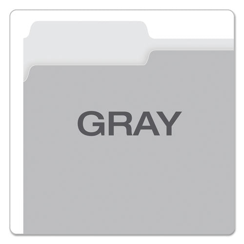 Colored File Folders, 1/3-cut Tabs: Assorted, Letter Size, Gray/light Gray, 100/box