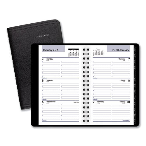 Dayminder Weekly Pocket Appointment Book With Telephone/address Section, 6 X 3.5, Black Cover, 12-month (jan To Dec): 2023