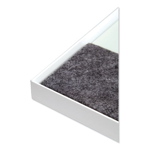 3n1 Magnetic Glass Dry Erase Combo Board, Monthly Calendar, 48 X 36, White/gray Surface, White Aluminum Frame