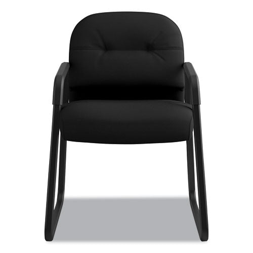 Pillow-soft 2090 Series Guest Arm Chair, Fabric Upholstery, 23.25" X 28" X 36", Black Seat, Black Back, Black Base