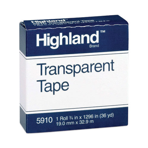 Transparent Tape, 1" Core, 0.75" X 36 Yds, Clear