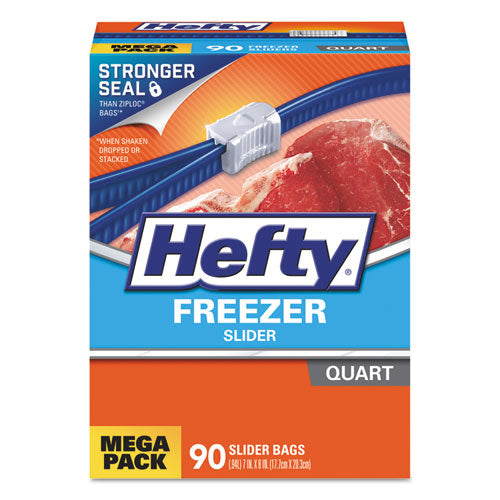 Hefty Slider Bags 1 Qt 2.5 Mil 7"x8" Clear 35 Bags/box 9 Boxes/Case