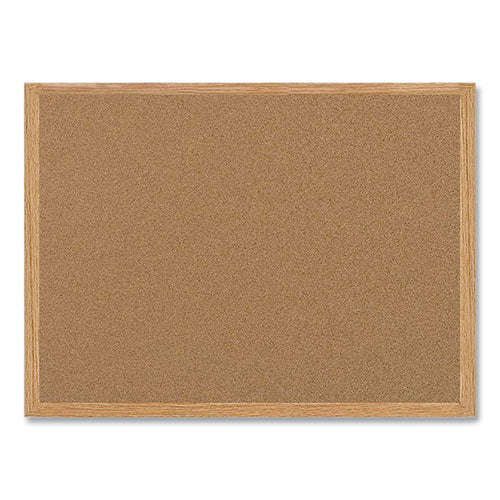 Earth Cork Board, 48 X 36, Natural Surface, Oak Wood Frame