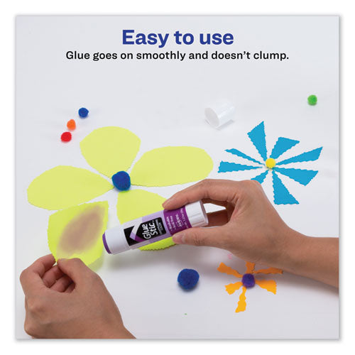 Permanent Glue Stic Value Pack, 1.27 Oz, Applies Purple, Dries Clear, 6/pack