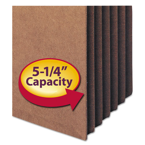 Redrope Tuff Pocket Drop-front File Pockets With Fully Lined Gussets, 5.25" Expansion, Legal Size, Redrope, 10/box