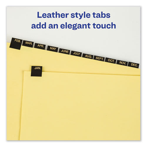 Preprinted Red Leather Tab Dividers With Clear Reinforced Edge, 12-tab, Jan. To Dec., 11 X 8.5, Buff, 1 Set