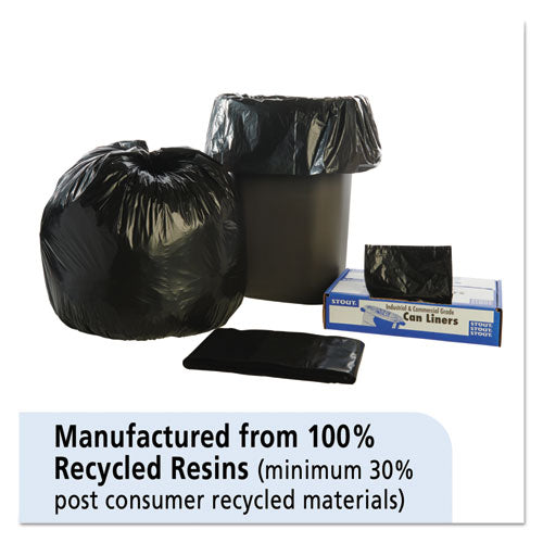 Total Recycled Content Plastic Trash Bags, 33 Gal, 1.3 Mil, 33" X 40", Brown/black, 100/carton