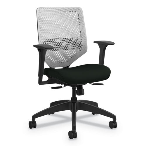 Solve Series Reactiv Back Task Chair, Supports Up To 300 Lb, 18" To 23" Seat Height, Ink Seat, Charcoal Back, Black Base
