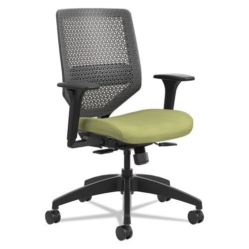 Solve Series Reactiv Back Task Chair, Supports Up To 300 Lb, 18" To 23" Seat Height, Ink Seat, Charcoal Back, Black Base