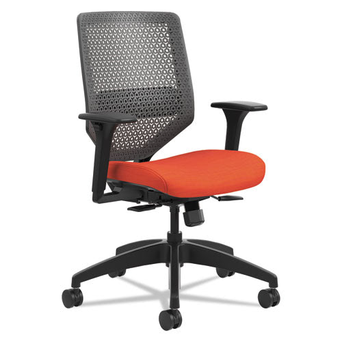 Solve Series Reactiv Back Task Chair, Supports Up To 300 Lb, 18" To 23" Seat Height, Ink Seat, Charcoal Back, Black Base