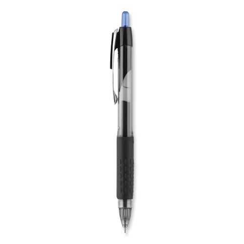 Signo 207 Needle Point Gel Pen, Retractable, Medium 0.7 Mm, Blue Ink, Black Barrel, Dozen