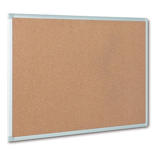 Earth Cork Board, 48 X 36, Natural Surface, Silver Aluminum Frame
