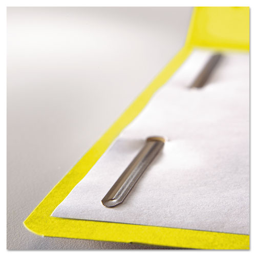 Top Tab Colored Fastener Folders, 0.75" Expansion, 2 Fasteners, Legal Size, Yellow Exterior, 50/box