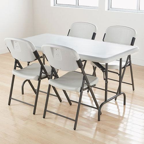 Indestructable Industrial Folding Table, Rectangular Top, 1,200 Lb Capacity, 60w X 30d X 29h, Platinum