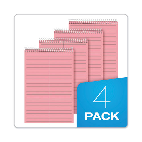 Prism Steno Pads, Gregg Rule, Pink Cover, 80 Pink 6 X 9 Sheets, 4/pack