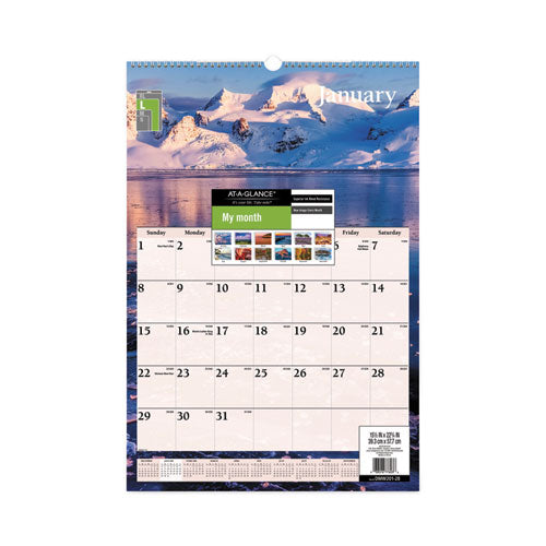 Scenic Monthly Wall Calendar, Scenic Landscape Photography, 15.5 X 22.75, White/multicolor Sheets, 12-month (jan-dec): 2023