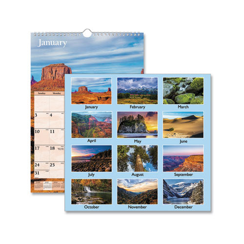 Scenic Monthly Wall Calendar, Scenic Landscape Photography, 15.5 X 22.75, White/multicolor Sheets, 12-month (jan-dec): 2023