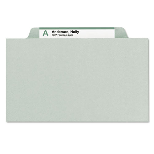 Expanding Recycled Heavy Pressboard Folders, 1/3-cut Tabs: Assorted, Letter Size, 2" Expansion, Gray-green, 25/box