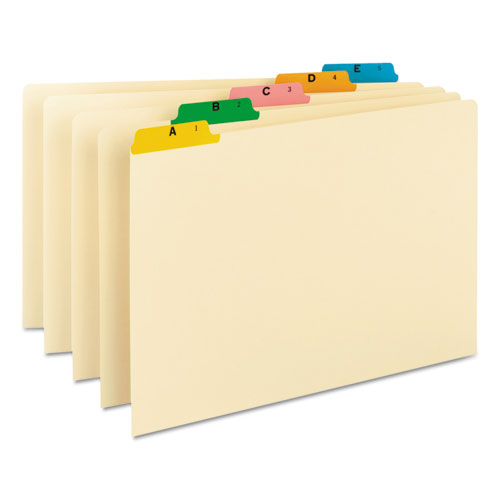 Alphabetic Top Tab Indexed File Guide Set, 1/5-cut Top Tab, A To Z, 8.5 X 14, Manila, 25/set