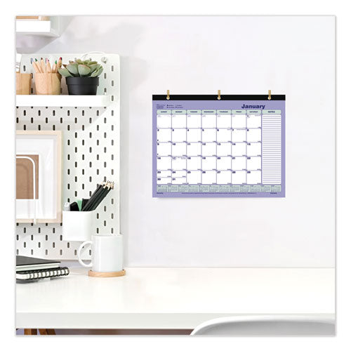Monthly Desk Pad Calendar, 11 X 8.5, White/blue/green Sheets, Black Binding, 12-month (jan To Dec): 2023